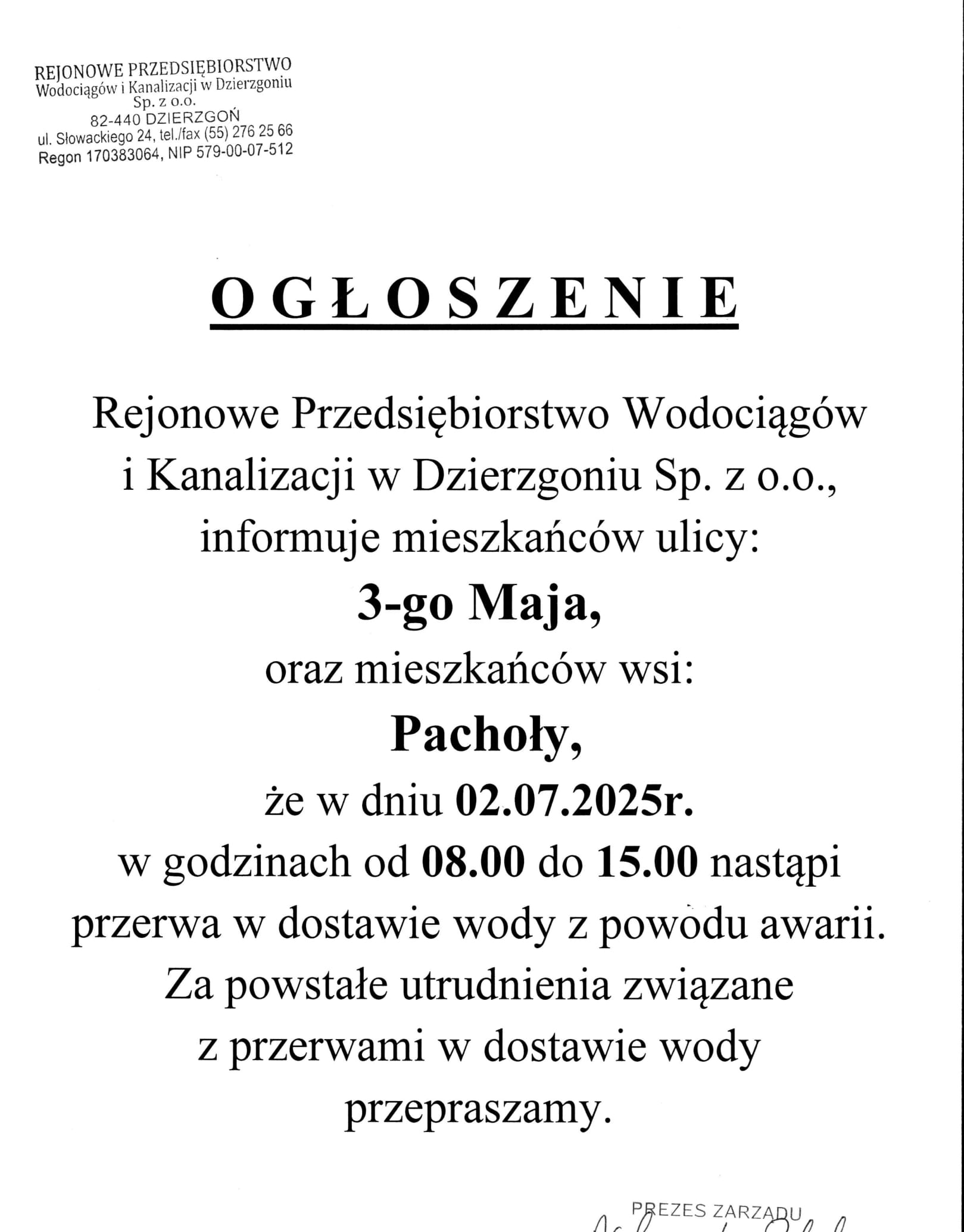 ogloszenie